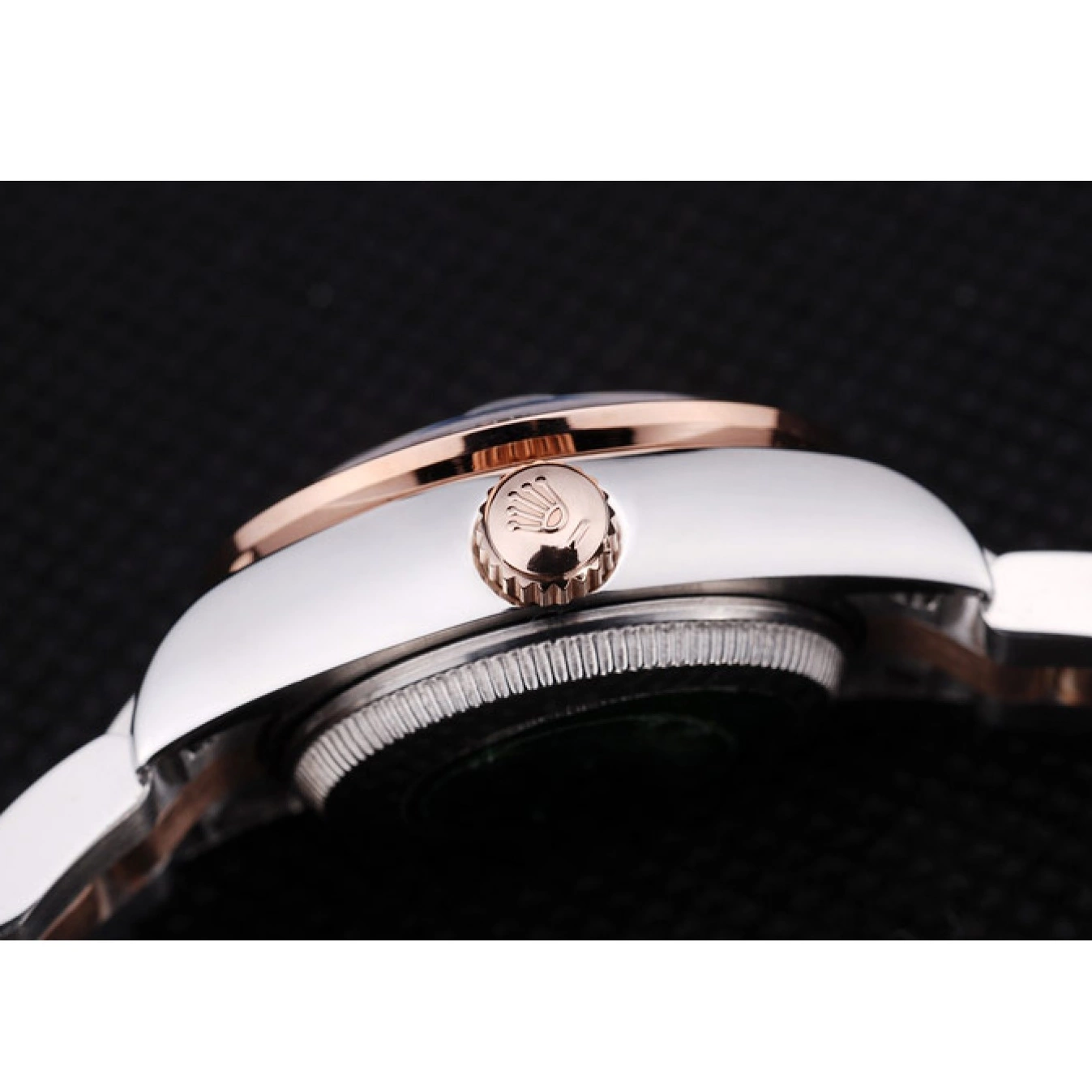 Aaa replica watch Gold Polished Brown Rose Diamonds Dial Rolex Bezel Datejust 7475 0707